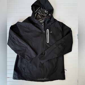 LIV Outdoor Black Zip Windbreaker Jacket Hooded Rain Women XL. 769